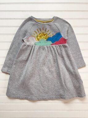 MINI BODEN Sequin Appliqué Sun & Clouds Sweatshirt Dress